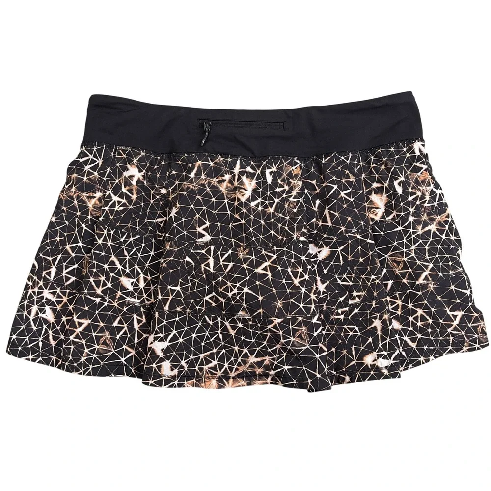Lululemon Pace Rival Skirt II 4-Way Stretch Athletic Skort 12 Sugar Crush Black